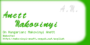 anett makovinyi business card